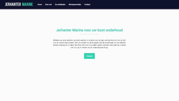 Screenshot van de Jerhanter Marine website